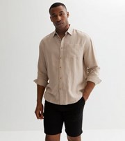 New Look Stone Linen Blend Long Sleeve Shirt